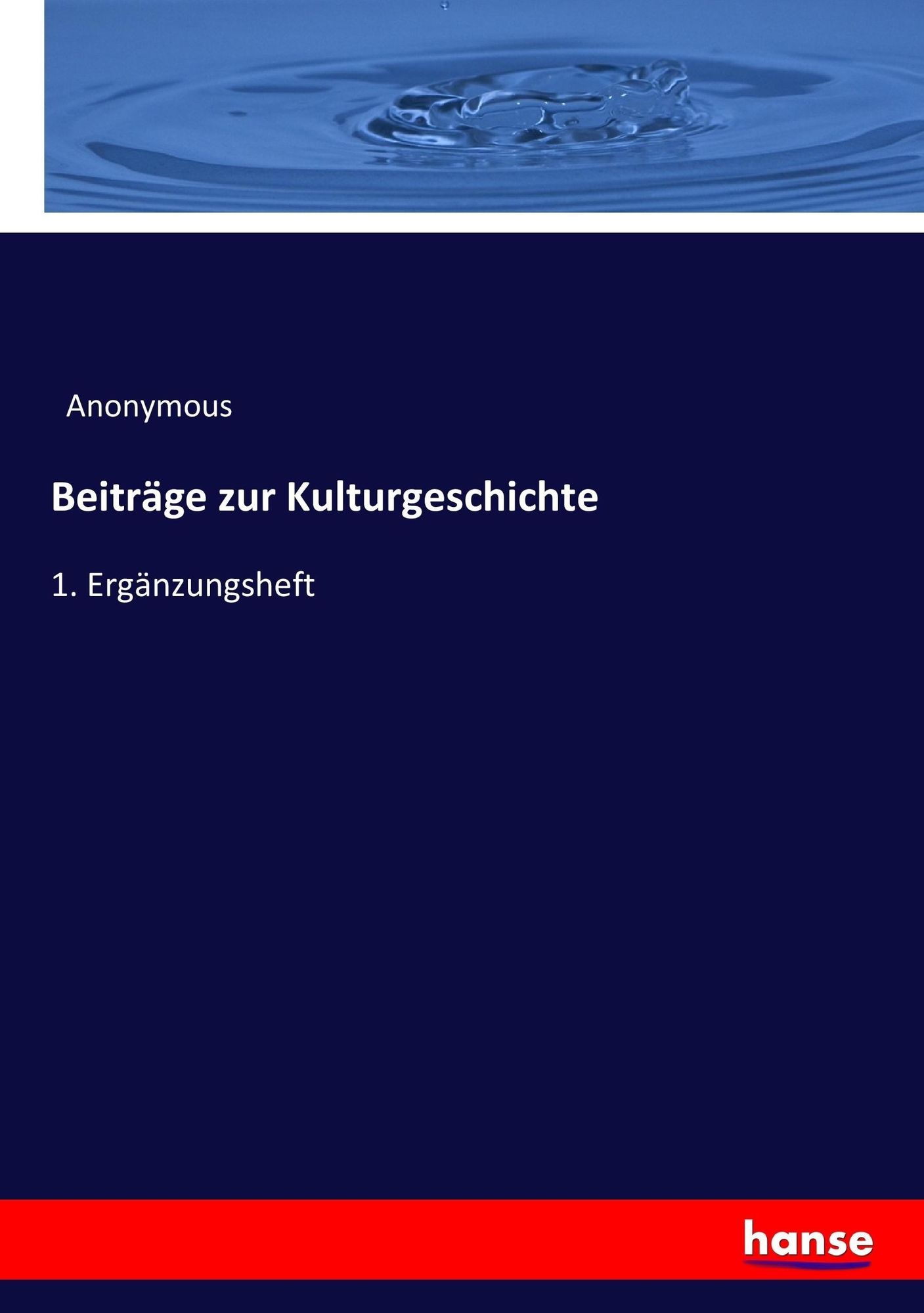 Beitr Ge Zur Kulturgeschichte Von Anonymous Buch