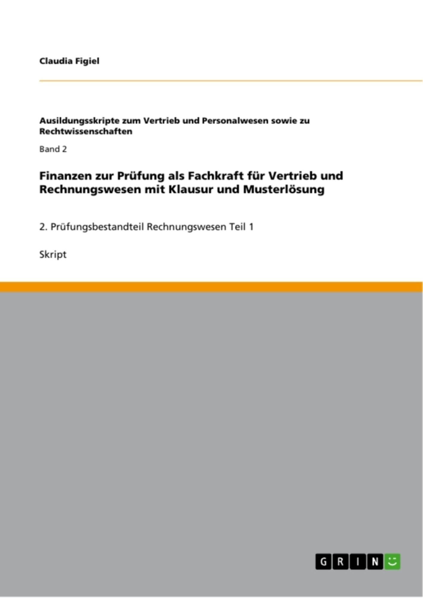 Finanzen Zur Pr Fung Als Fachkraft F R Vertrieb Und Rechnungswesen Mit