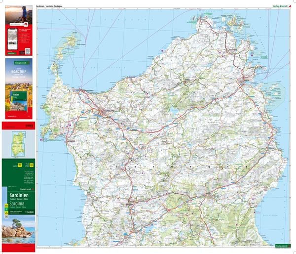 Sardinien Straßen und Freizeitkarte 1 150 000 freytag berndt