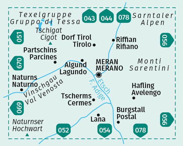 KOMPASS Wanderkarte 053 Meran Merano 1 25 000 Von Mappe