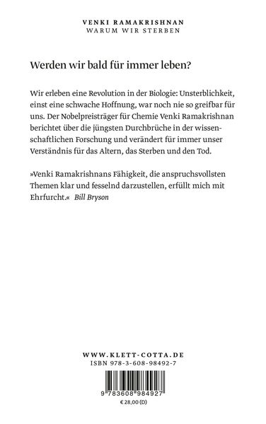 Warum Wir Sterben Von Venki Ramakrishnan Buch Thalia