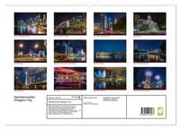 Nachtansichten Singapur City Hochwertiger Premium Wandkalender 2024