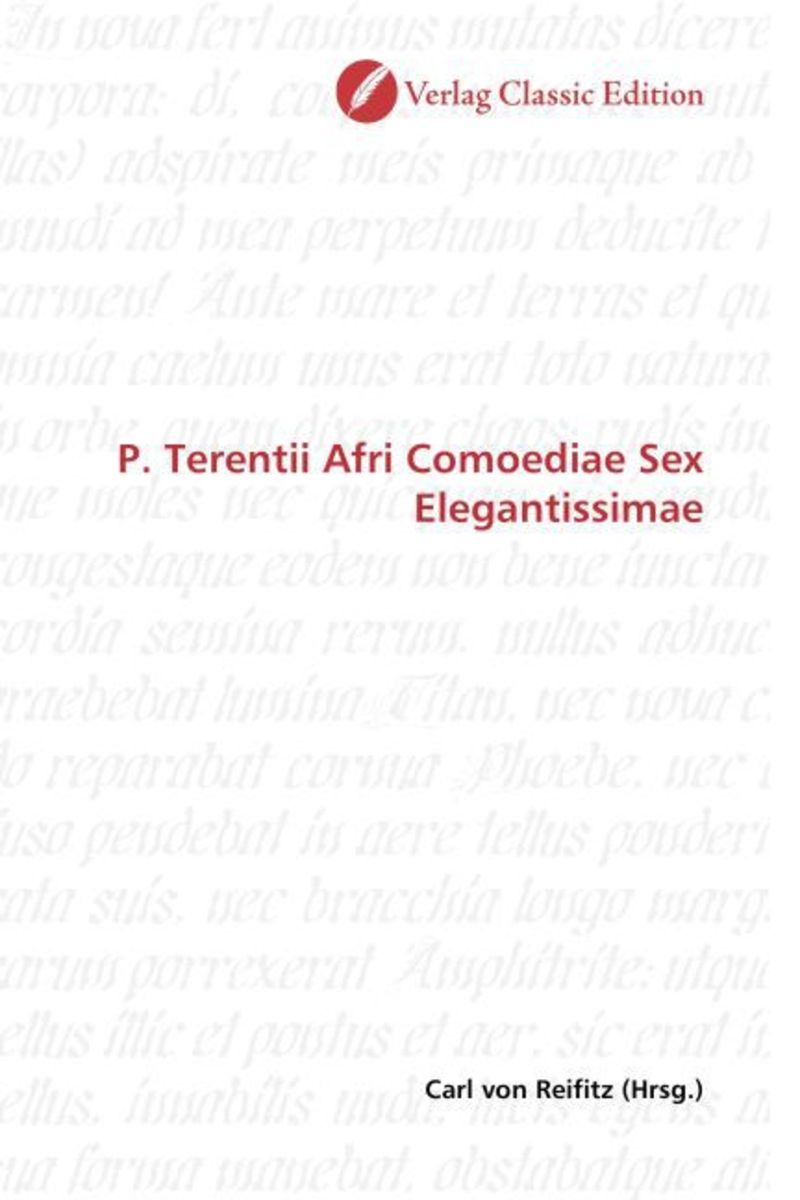 P Terentii Afri Comoediae Sex Elegantissimae Von Buch 978 3