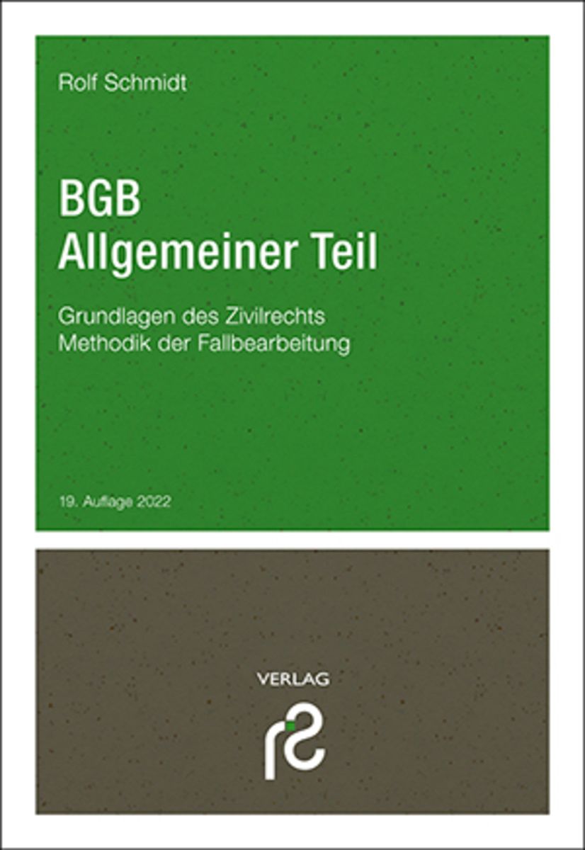 Bgb Allgemeiner Teil Von Rolf Schmidt Buch