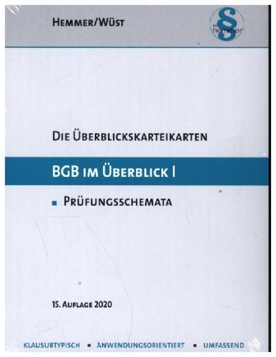 BGB im Überblick I von Karl Edmund Hemmer Buch 978 3 86193 953 5