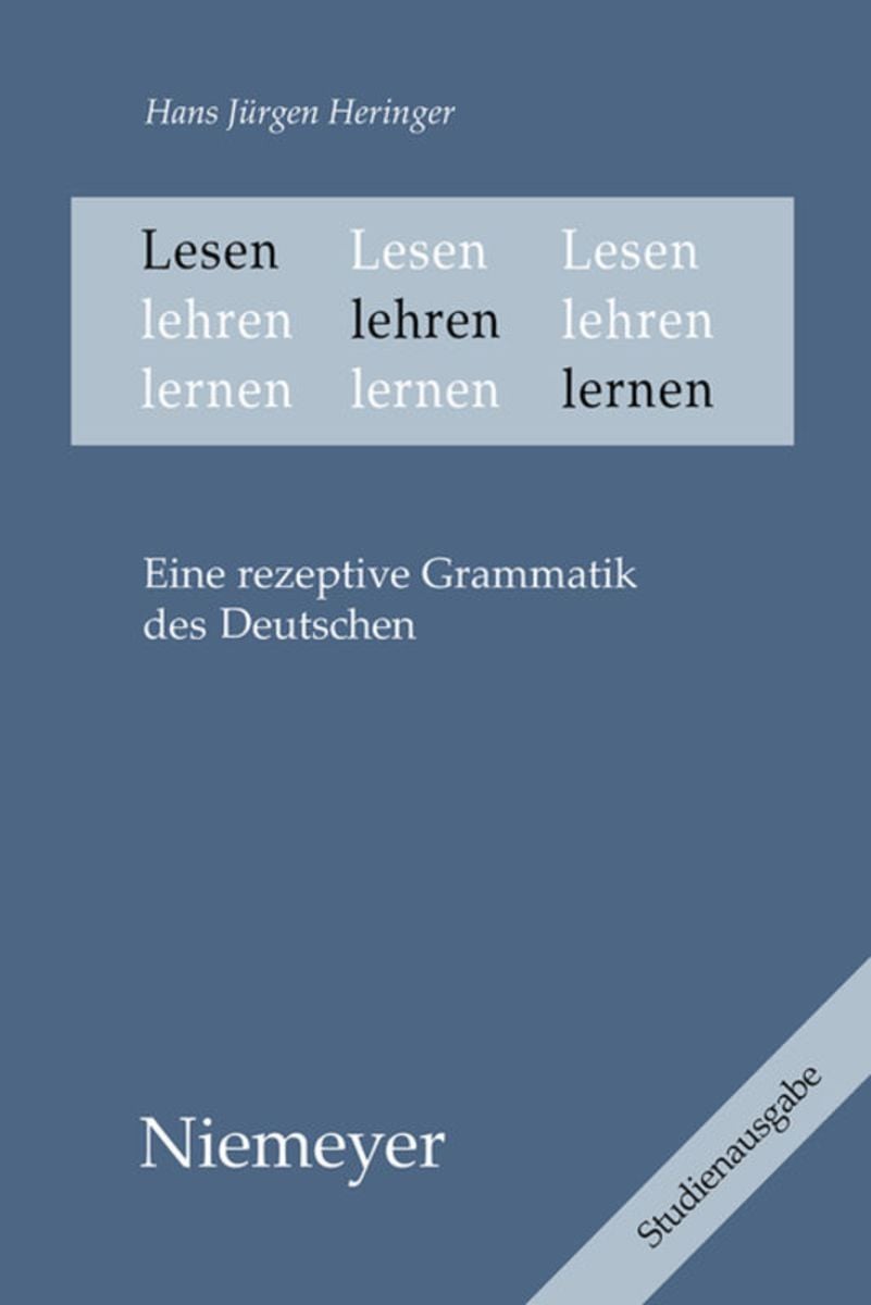 Lesen lehren lernen von Hans Jürgen Heringer Buch 978 3 484