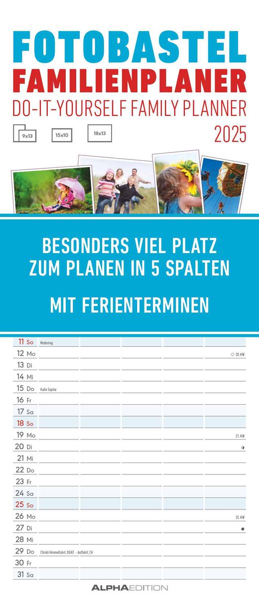 Foto Bastel Familienplaner 2025 Bastelkalender zum Aufhängen 19