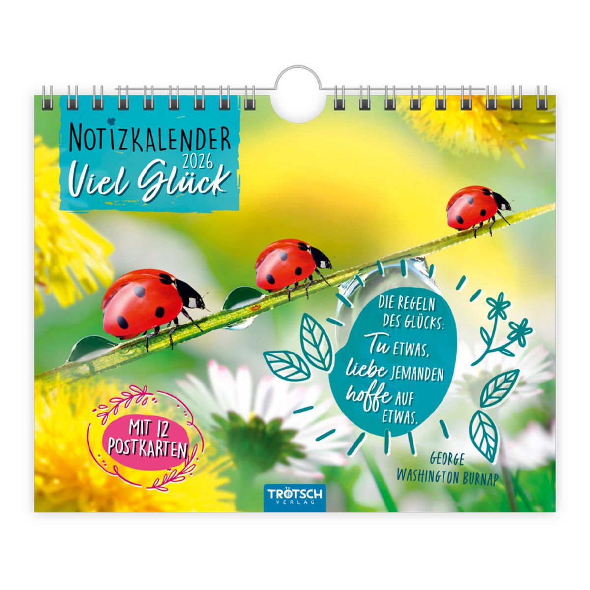 Tr Tsch Notizkalender Querformat Notizkalender Viel Gl Ck Mit