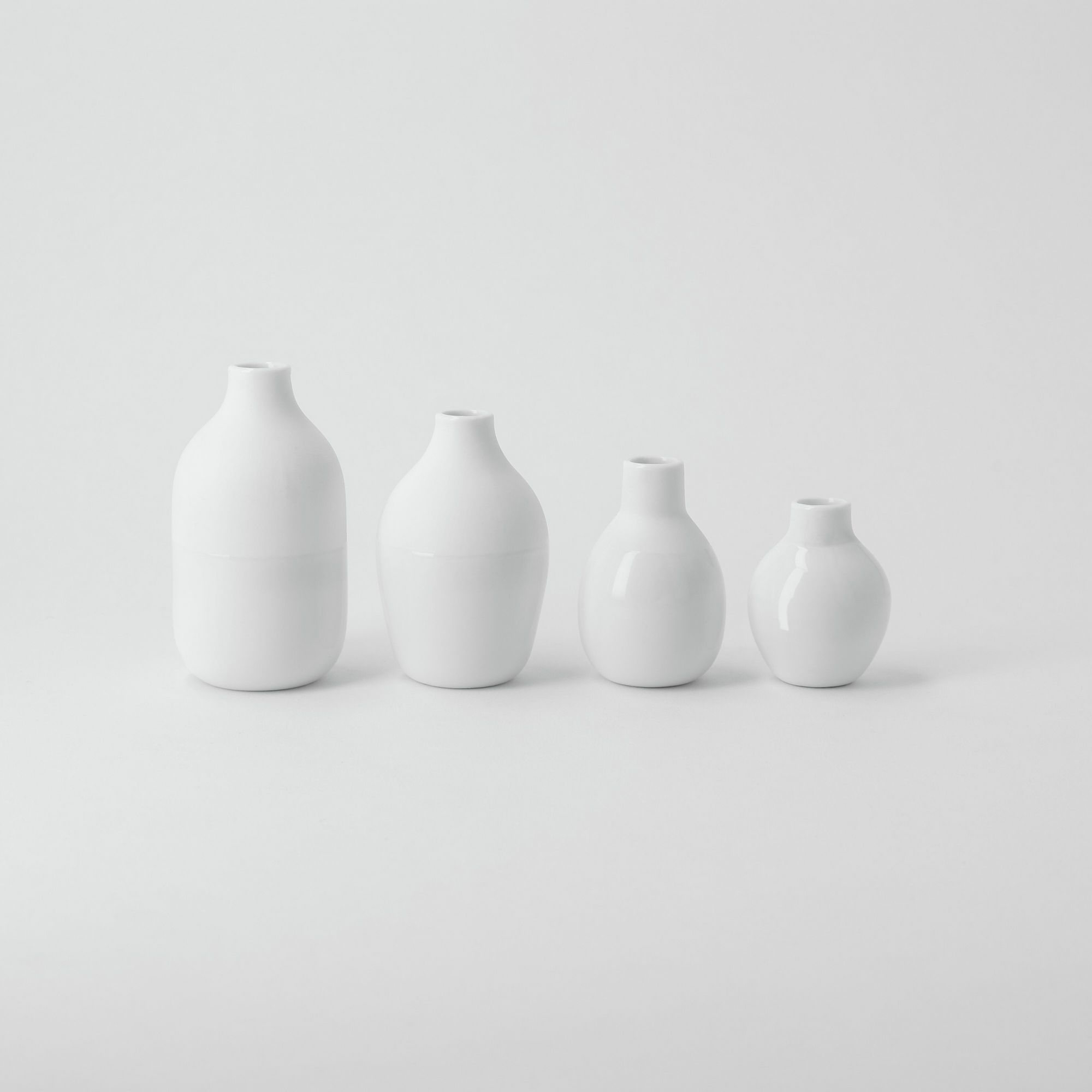 Mini Flaschenvasen 4er Set, weiß kaufen