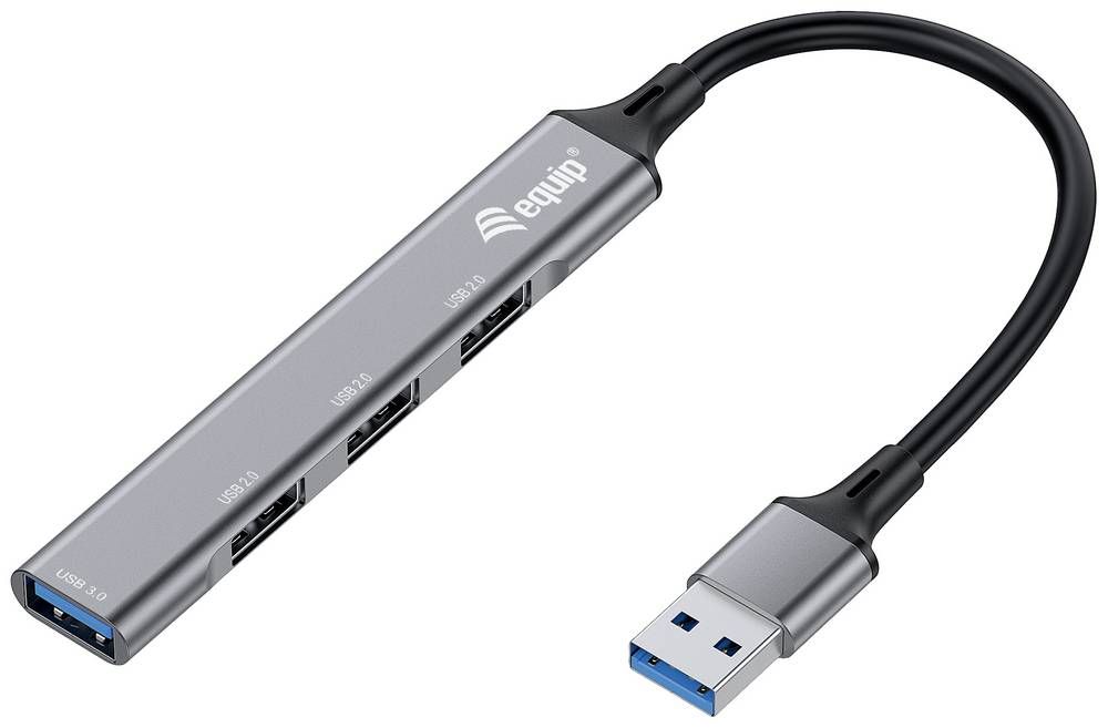 Equip 4-Port USB 3.0 Hub, Schwarz – Mehr USB-Anschlüsse Für Laptop & PC