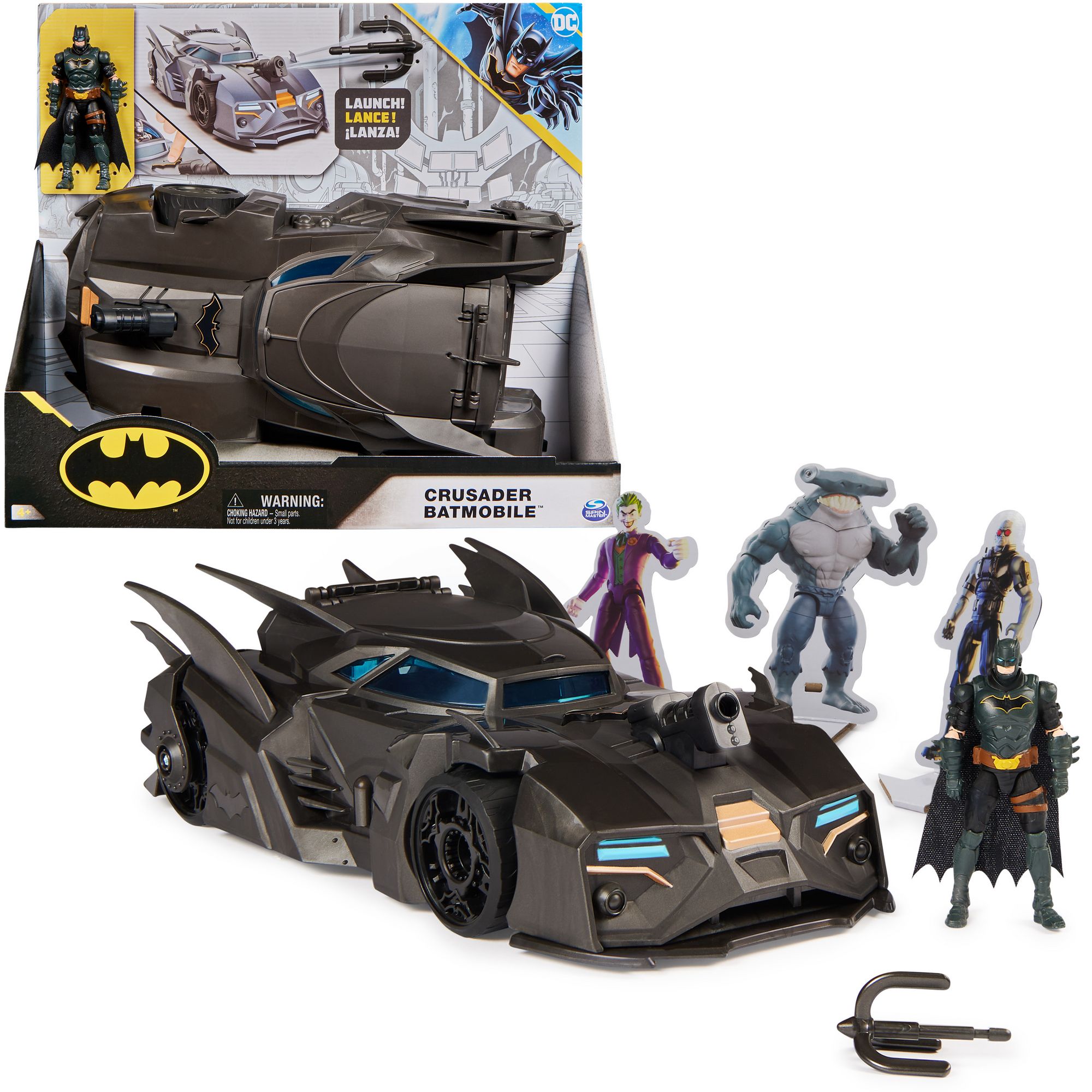 DC Comics Batman Offroad Batmobile mit Fanghaken-Katapult und