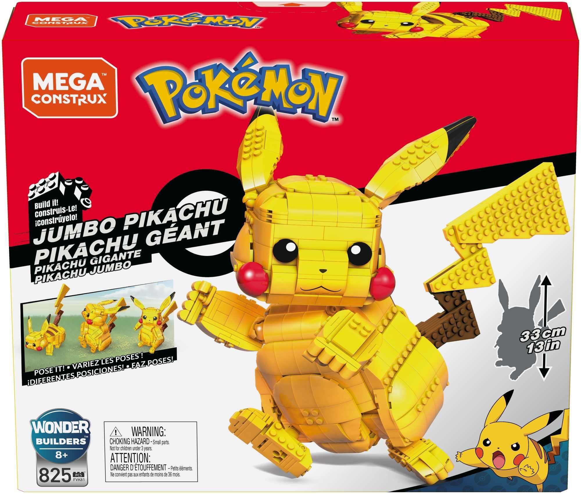 Mega Construx Pokemon Jumbo Pikachu Building Set Lego Pokemon MEGA