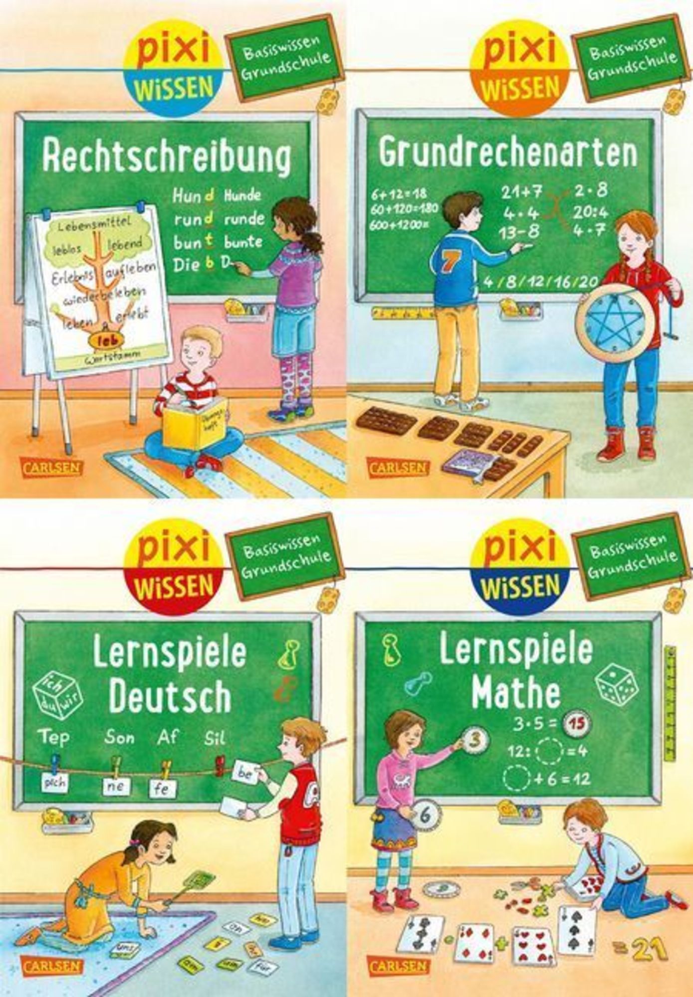 Pixi Wissen: Pixi Wissen 4er-Set: Basiswissen Grundschule (4x1 Exemplar)'  von 'Eva Bade' - Buch - '978-3-551-23145-1