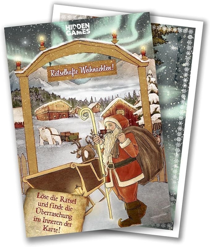IDventure Rätsel-Weihnachtskarte – 3er Set, Mit Escape-Room-Elementen, 12 X 17 Cm, Für Rätselfans
