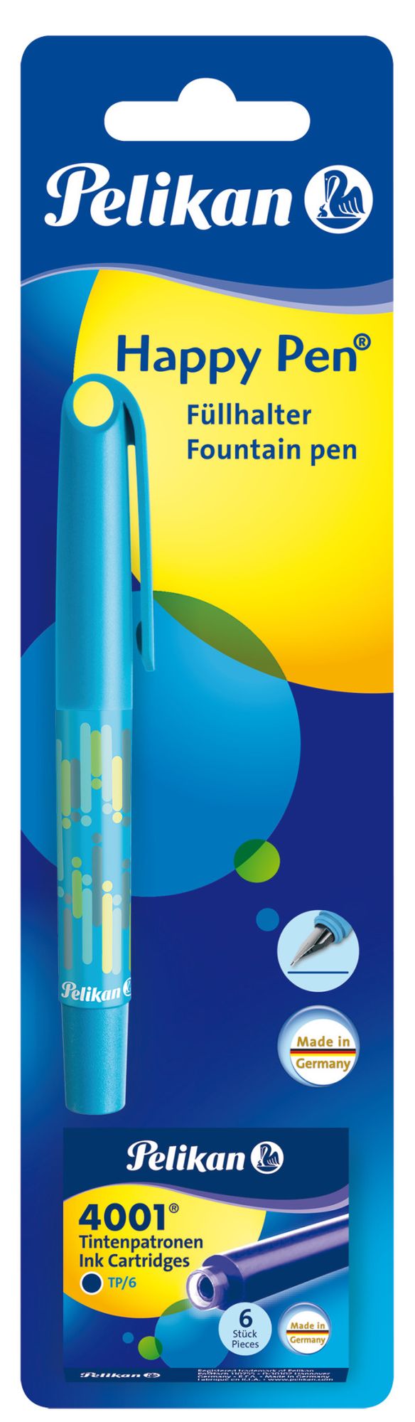 Verheugen Kosten menigte Pelikan Füllhalter Happy Pen, Jugendfüller, farbig sortiert (blau und rot),  1 Stück - Füller - 4012700930347 | Thalia