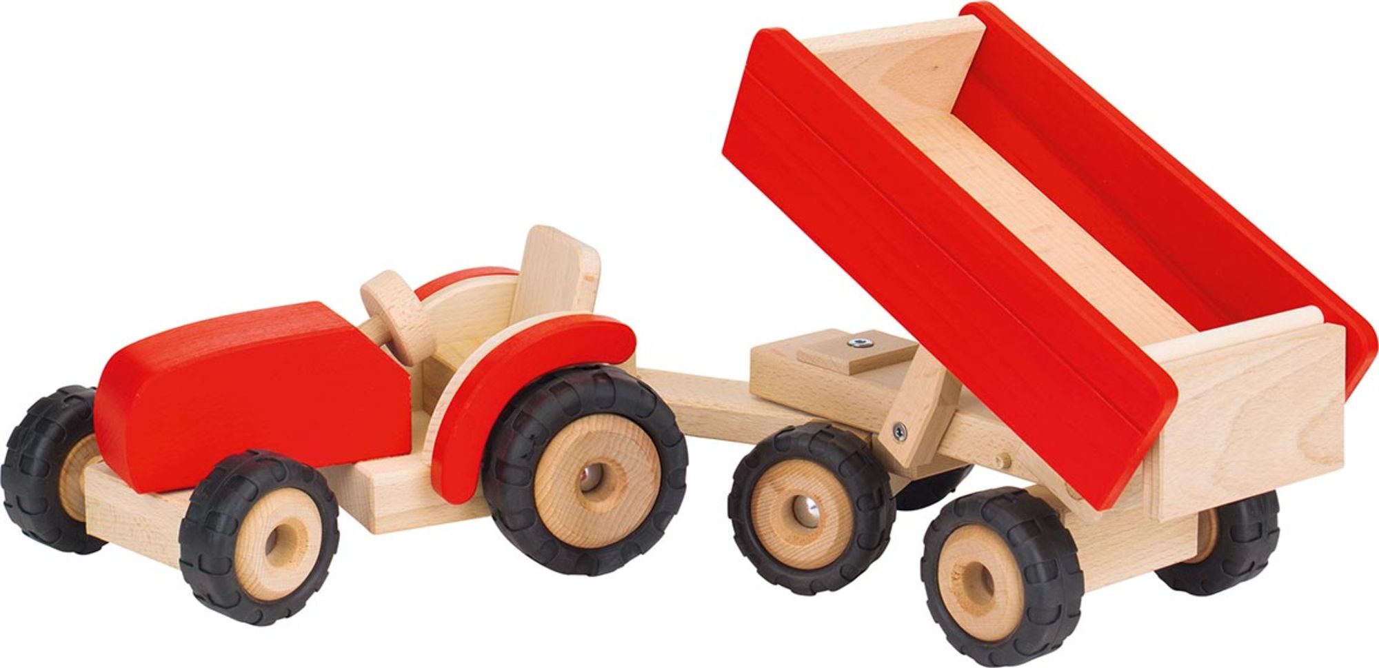 Goki 55942 - Traktor rot mit Anhänger' kaufen - Spielwaren