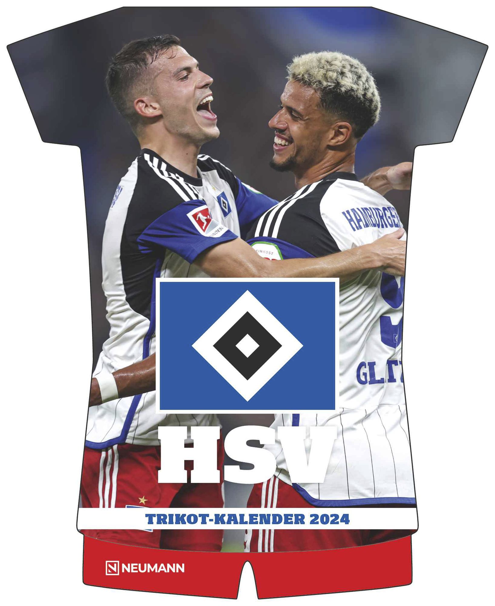 Hamburger SV 2024 - Trikotkalender - Fußball-Kalender - Fan-Kalender -  34,1x42' - 'Wandkalender