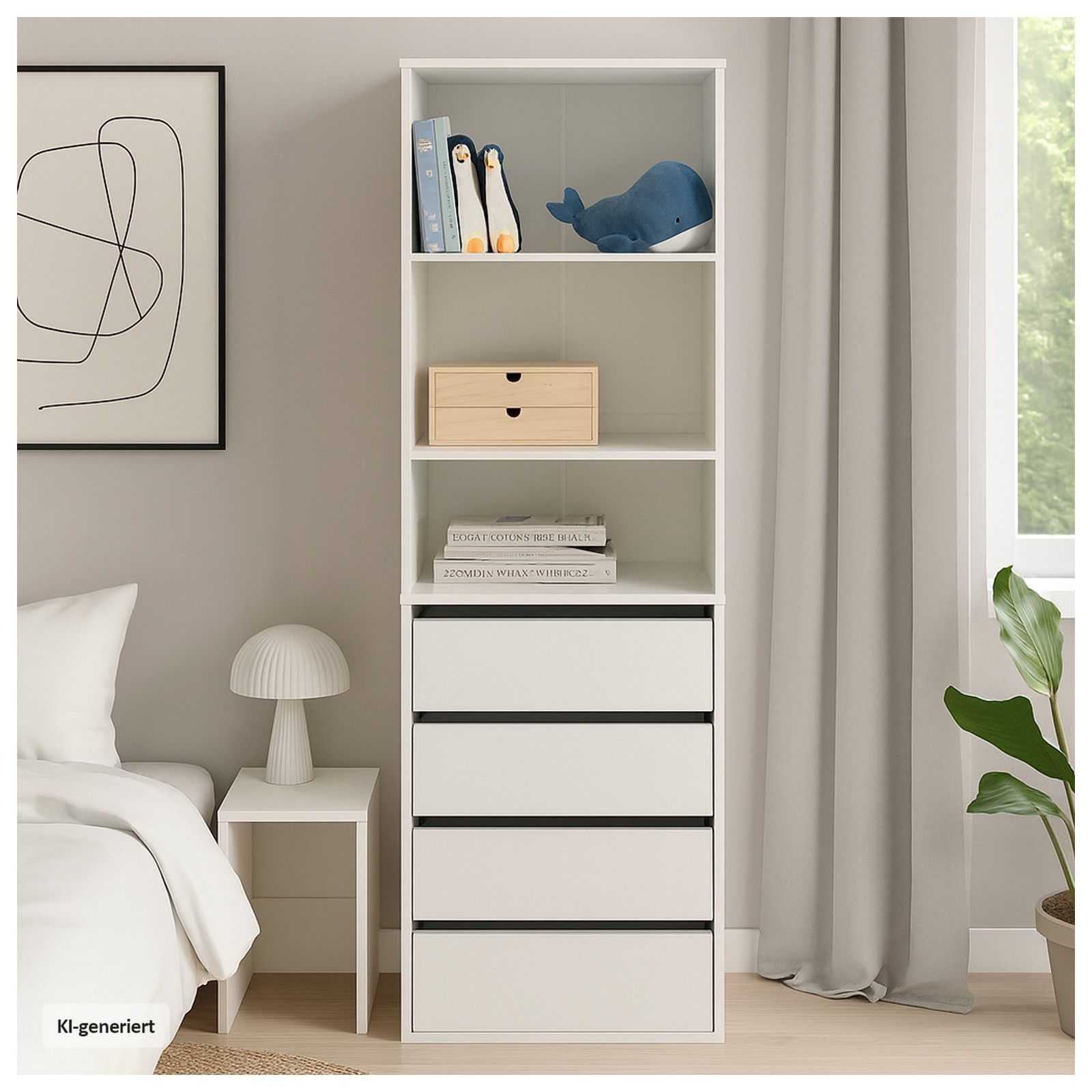 HTI-Living HTI-Living Hohe offene Kommode 3 Regalfächer 4 Schubladen kaufen