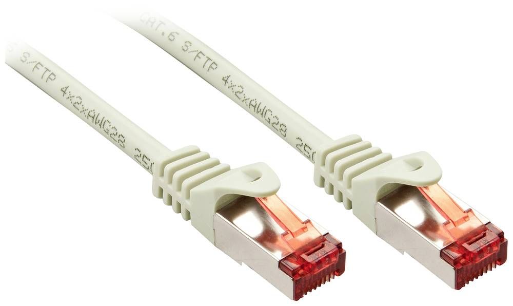 LINDY 47341 RJ45 Netzwerkkabel, Patchkabel CAT 6 S/FTP 0.50m Grau 