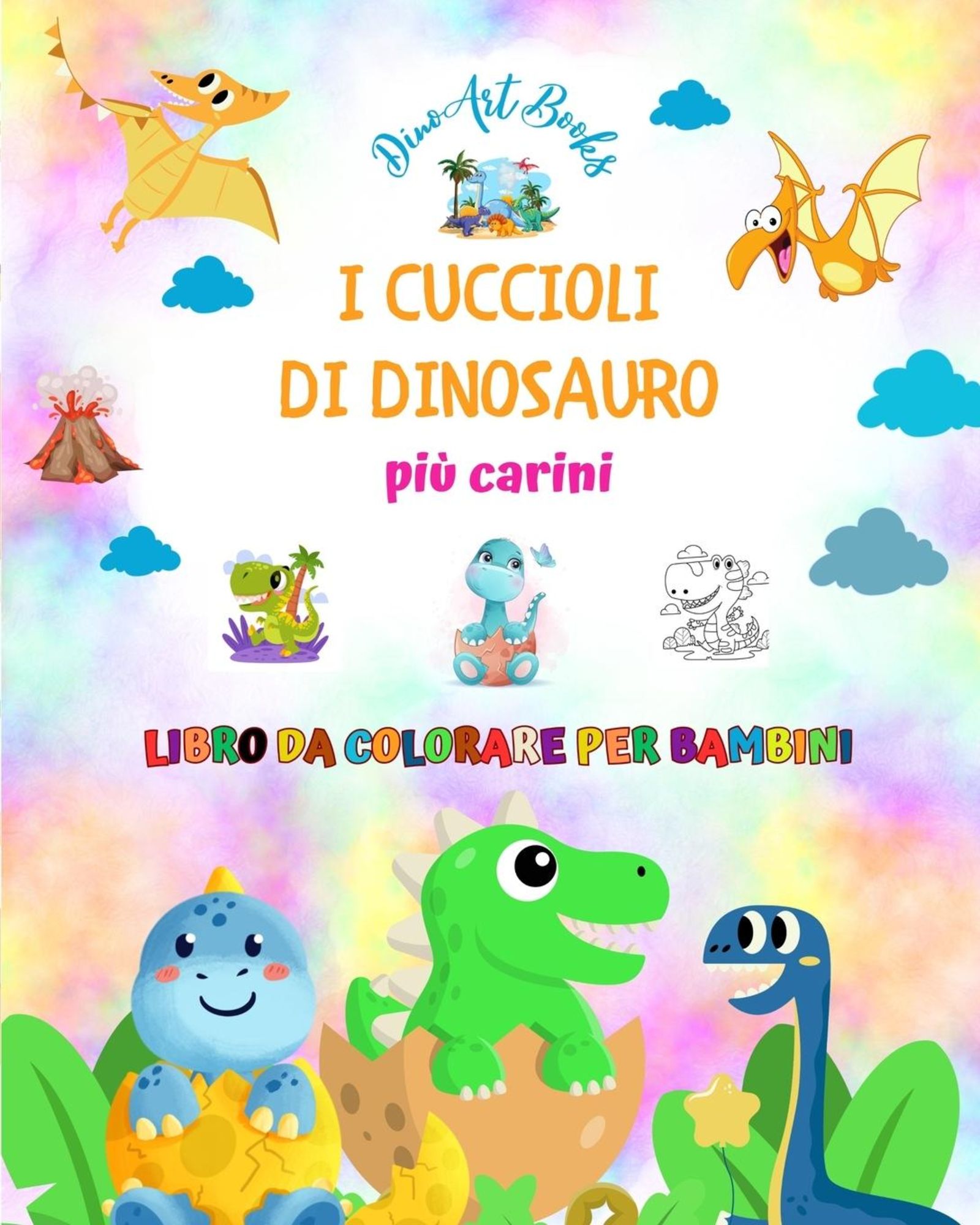 I cuccioli di dinosauro più carini - Libro da colorare per bambini