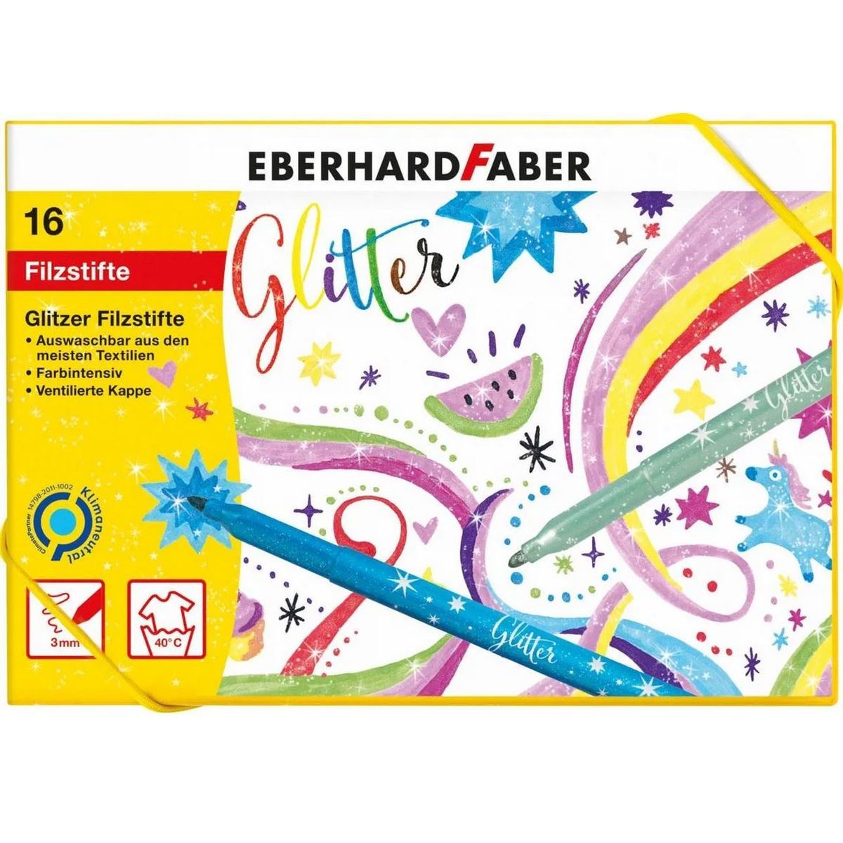 GIOTTO Glitter Candy Filzstifte - 8 Glitzerfarben, Runde Form
