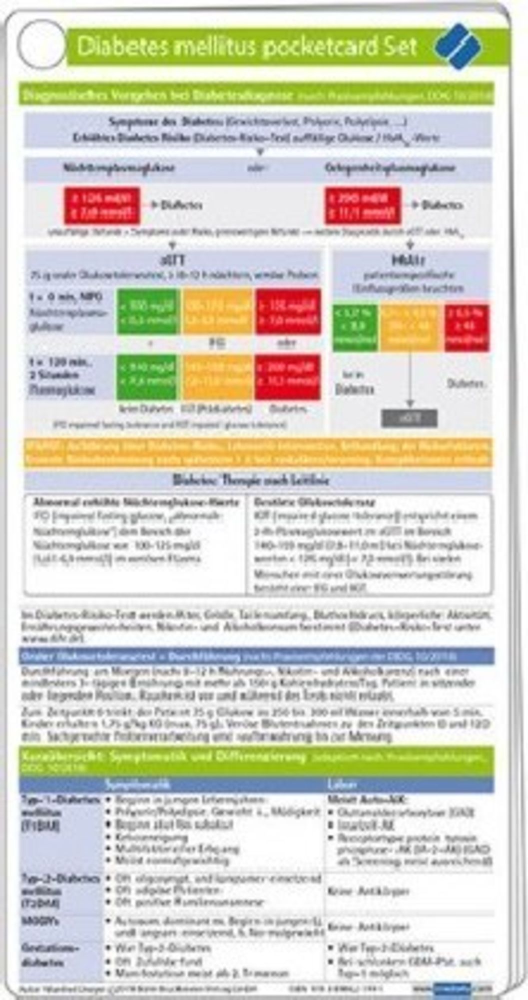 Diabetes mellitus pocketcard Set