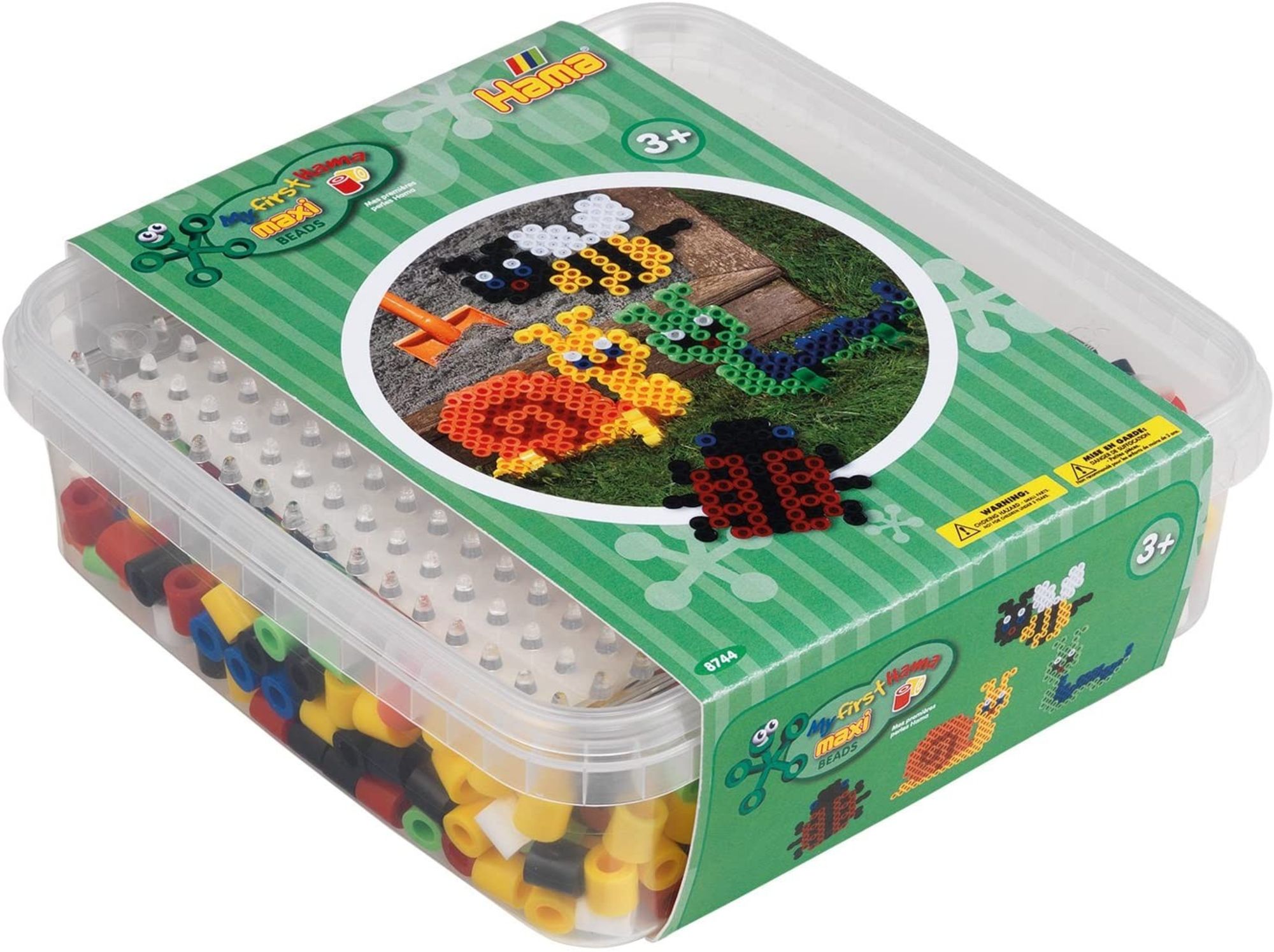 Hama 8744 - My first Hama, Box mit ca. 600 Maxi-Bügelperlen, Stiftplatte  und Zubehör, Gartenmotive\' kaufen - Spielwaren