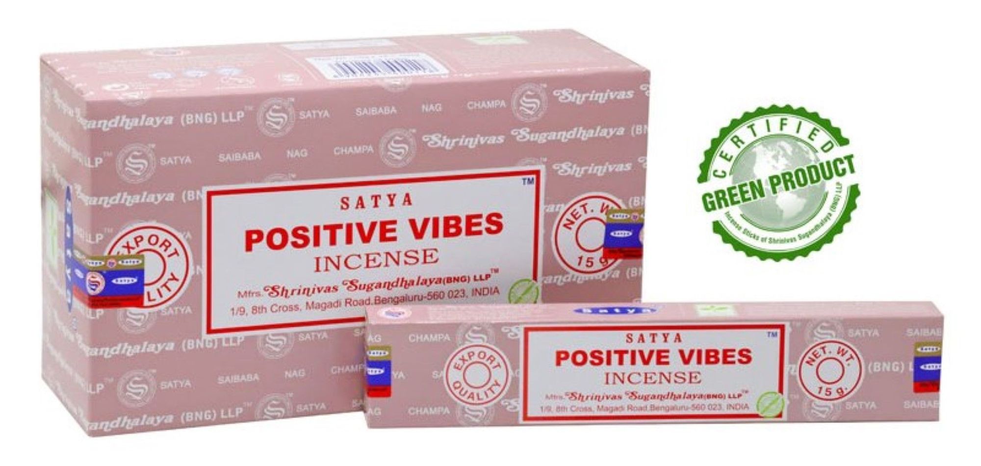 Satya Räucherstäbchen Positive Vibes - 15g Box