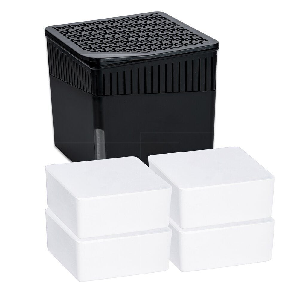 Luftentfeuchter Mod. Cube Schwarz 1000 g, 4x Nachfüller, für Räume bis ca. 80 m³ kaufen