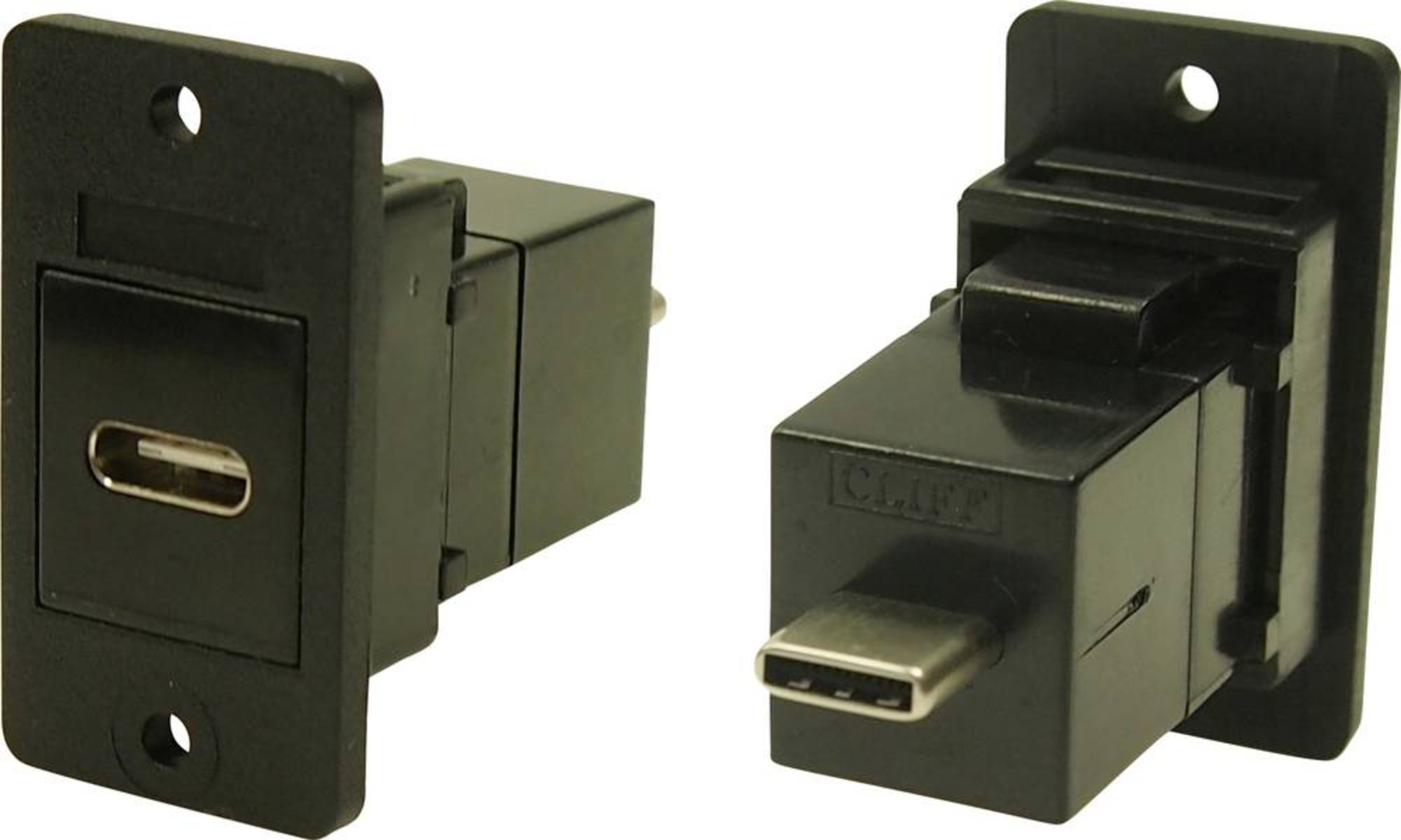 Cliff Adapter, Buchse, Einbau USB-Buchse Typ C - USB-Stecker Typ B