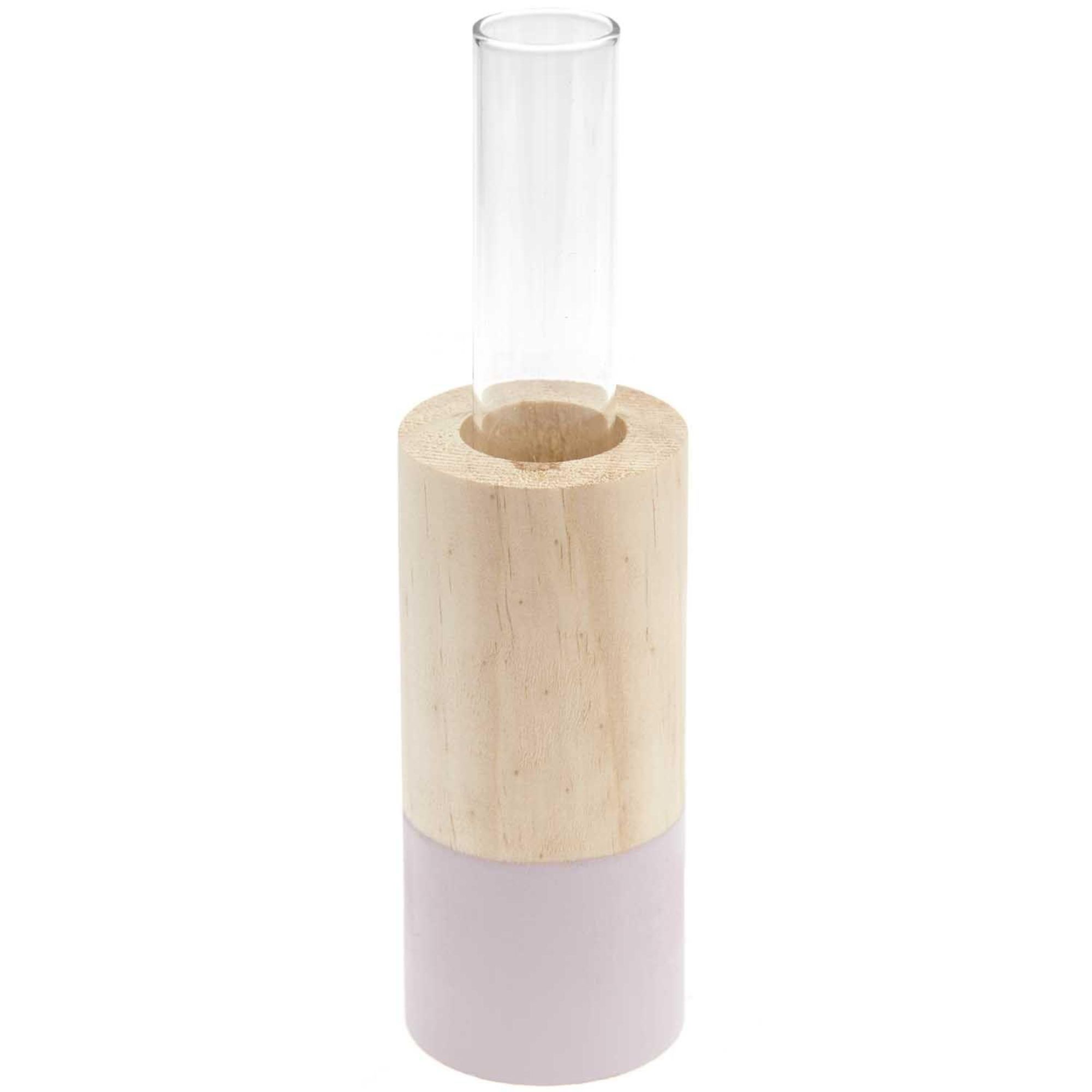 Holz Vase mit Reagenzglas, flieder,Ø 4cm, H 10cm kaufen