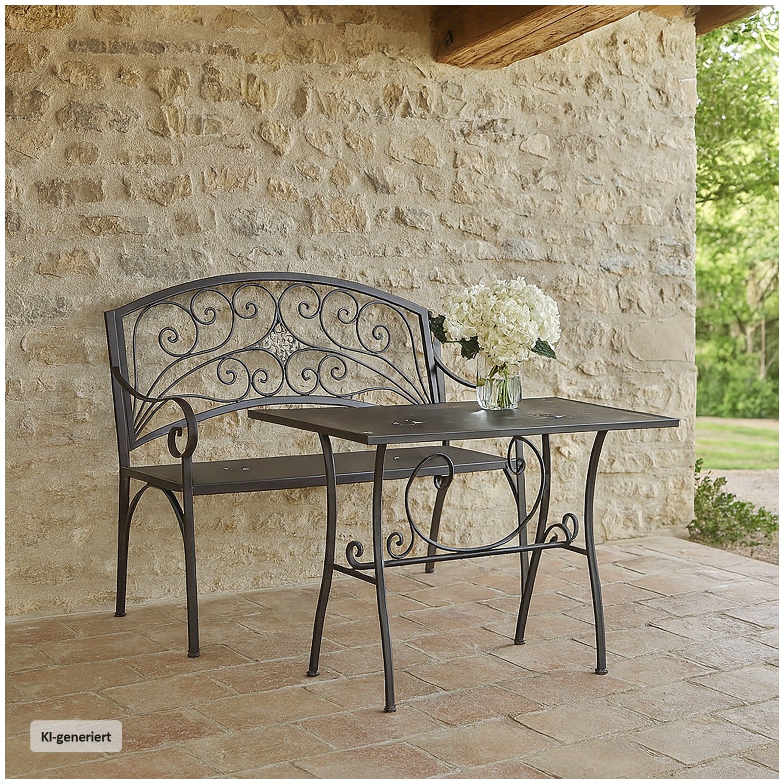HTI-Living Metalltisch in Rostoptik 110 x 56 x 75 cm romantischer Gartentisch mit Patina Effekt kaufen