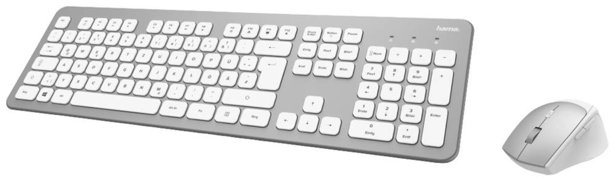 Hama KMW700 bestellen Weiß online Deutsch, Funk Maus-Set Silber, QWERTZ Tastatur