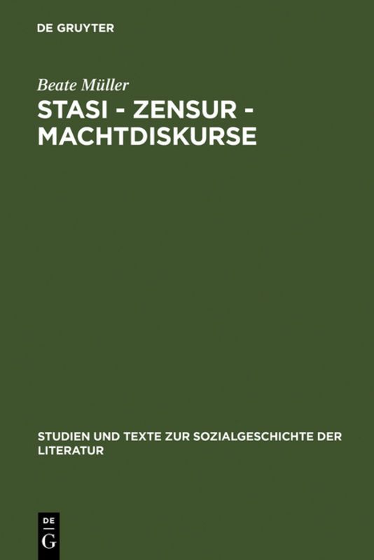 【新品】Stasi – Zensur – Machtdiskurse Stasi Zensur Machtdiskurse | eBay