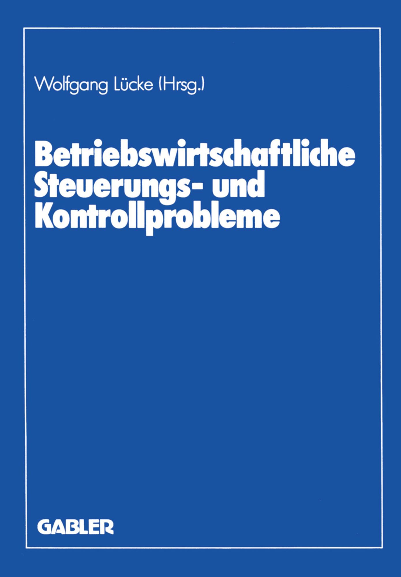 'Betriebswirtschaftliche Steuerungs- Und Kontrollprobleme' Von ...