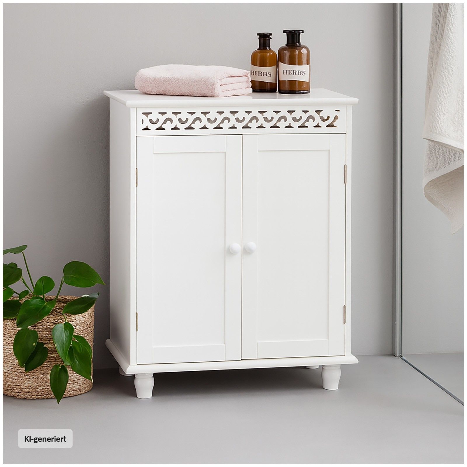 HTI-Living Kommode Mehrzweckschrank Weiß mit Verzierungen im Landhausstil kaufen
