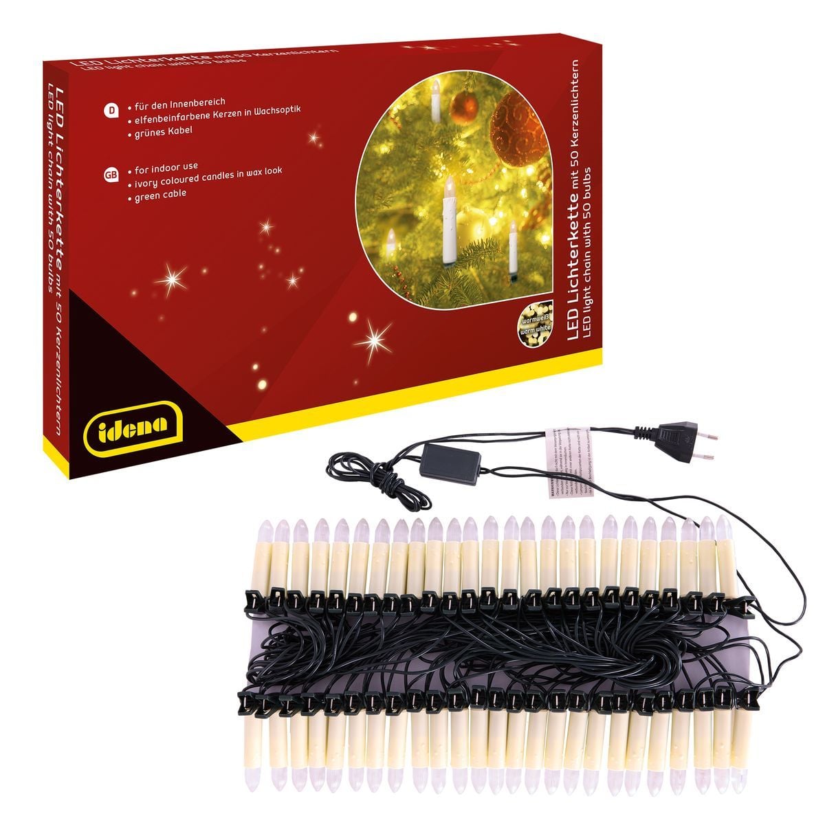 Idena Kerzenlichterkette LED 50 warmweiß für Innen kaufen