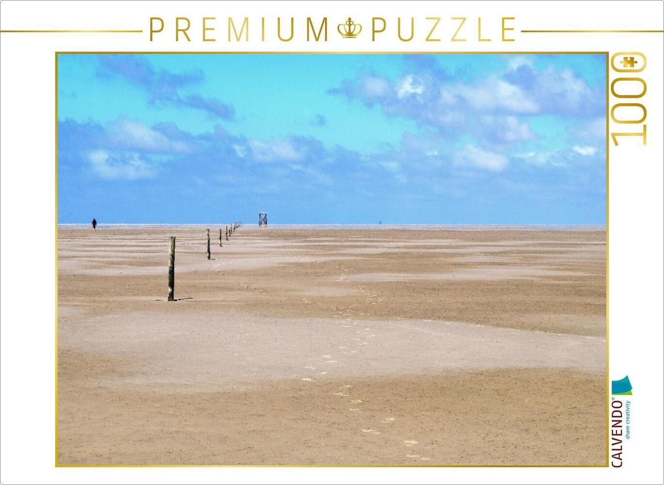 CALVENDO Puzzle Westerhever Leuchtturm – 1000 Teile, 64x48 Cm, Premium-Qualität