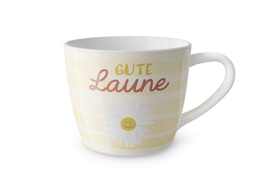 La Vida Kuschelkissen 'Gute Laune' - 25x40cm Gelbes Kissen Mit Baumwollbezug