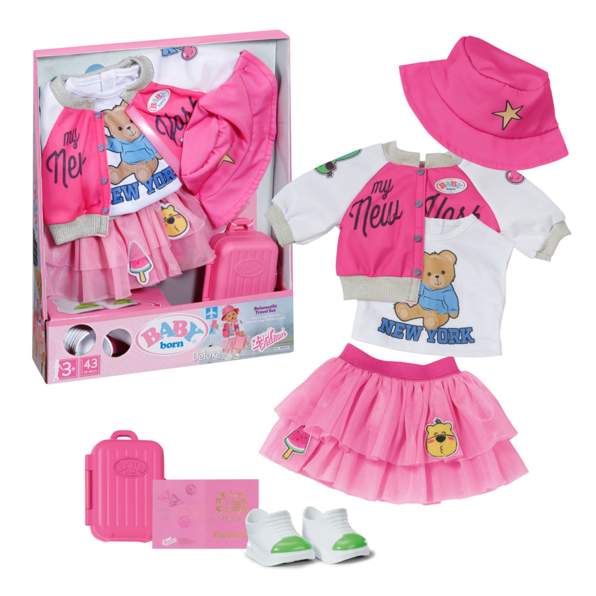 Bambola Zapf Creation Baby Born City Deluxe 43 Cm, Nuova, In Scatola, 827147