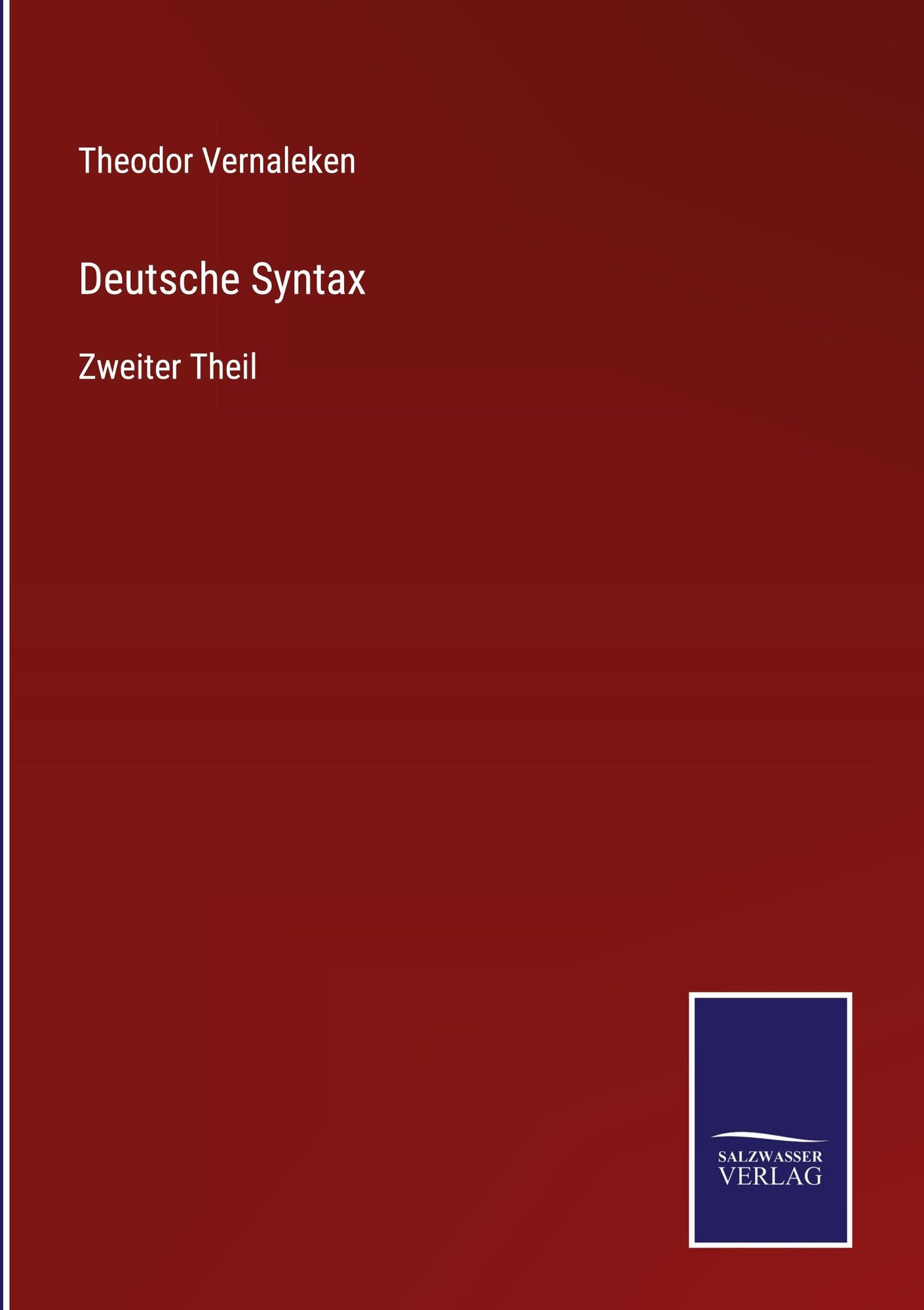 Deutsche Syntax von Theodor Vernaleken Buch Thalia