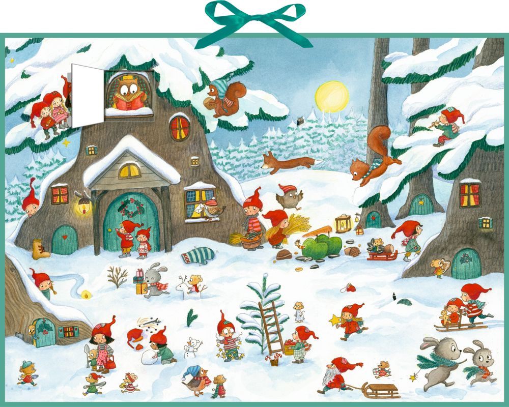 Im Wichtel-Winterwald Wimmel-Wand-Adventskalender 