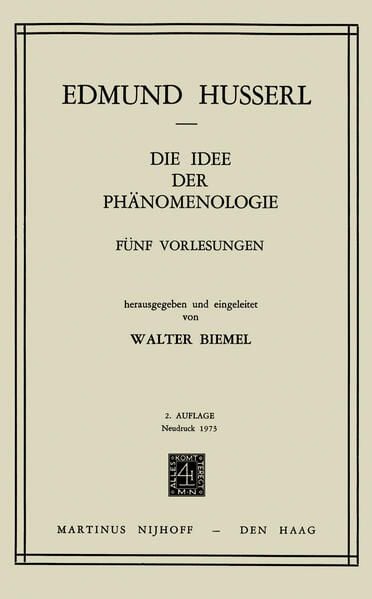 洋書 Edmund Husserl Gesammelte Schriften die-idee-der-phaenomenologie-