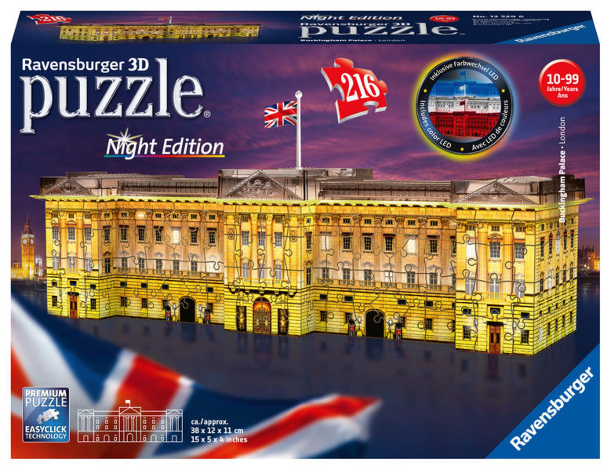 Ravensburger 3D Puzzle Night Edition: Eiffelturm bei Nacht, 216 Teile