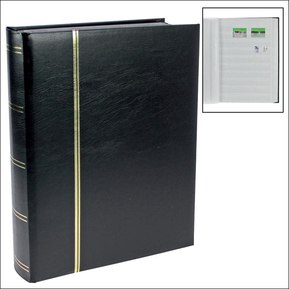 Luxus Markenalben GOLDHAHN Briefmarkenalbum COLLECTA - 60 Weiße Seiten A4 Mit Schwarzem Einband Schwarzes Lederalbum