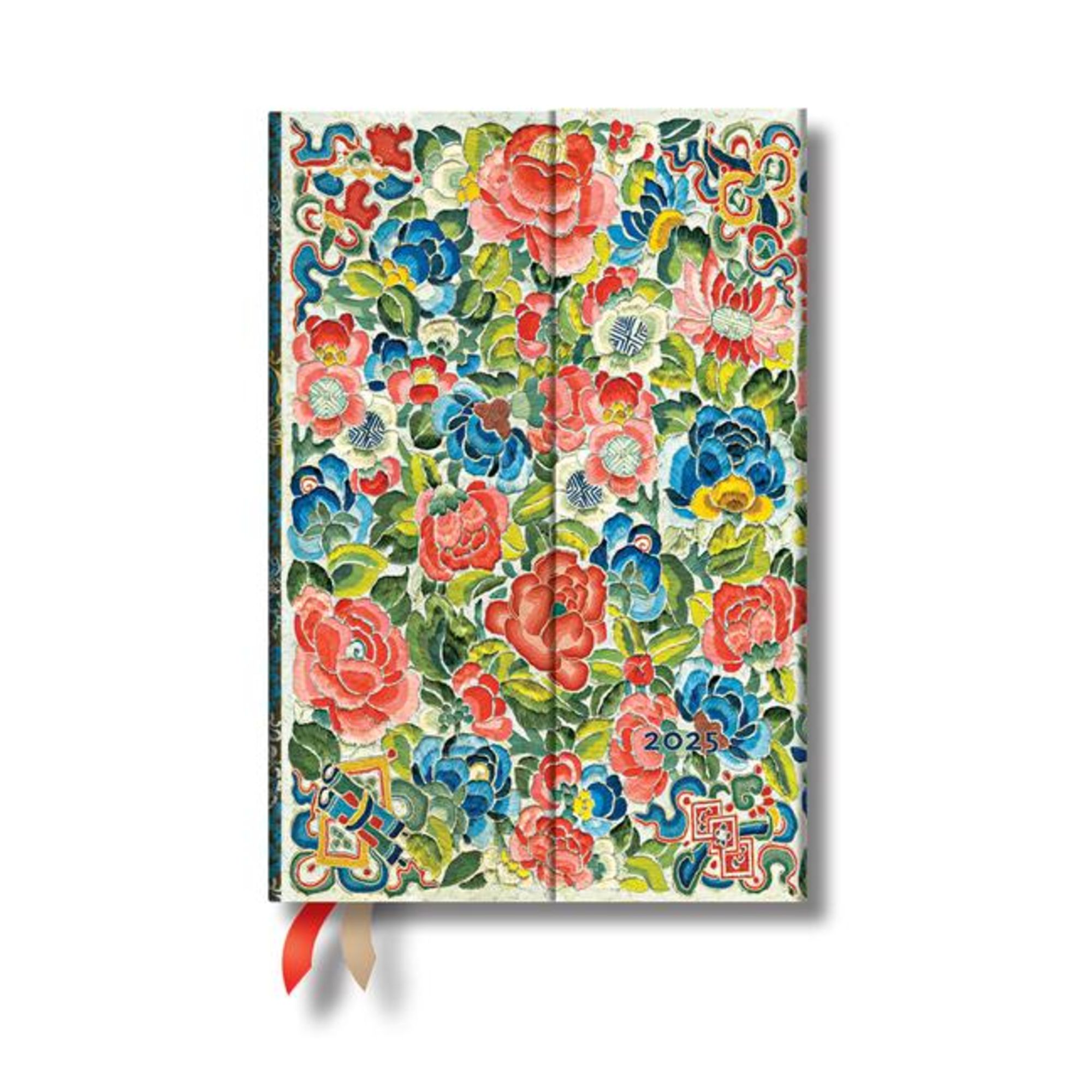 'Paperblanks 2025 Daily Planner Pear Garden Peking Opera Embroidery 12-Month Mini Wrap 416 Pg 80 