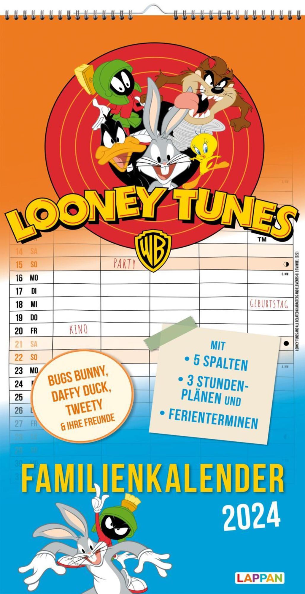 Looney Tunes Familienplaner 2024 . Kalender Orell Füssli
