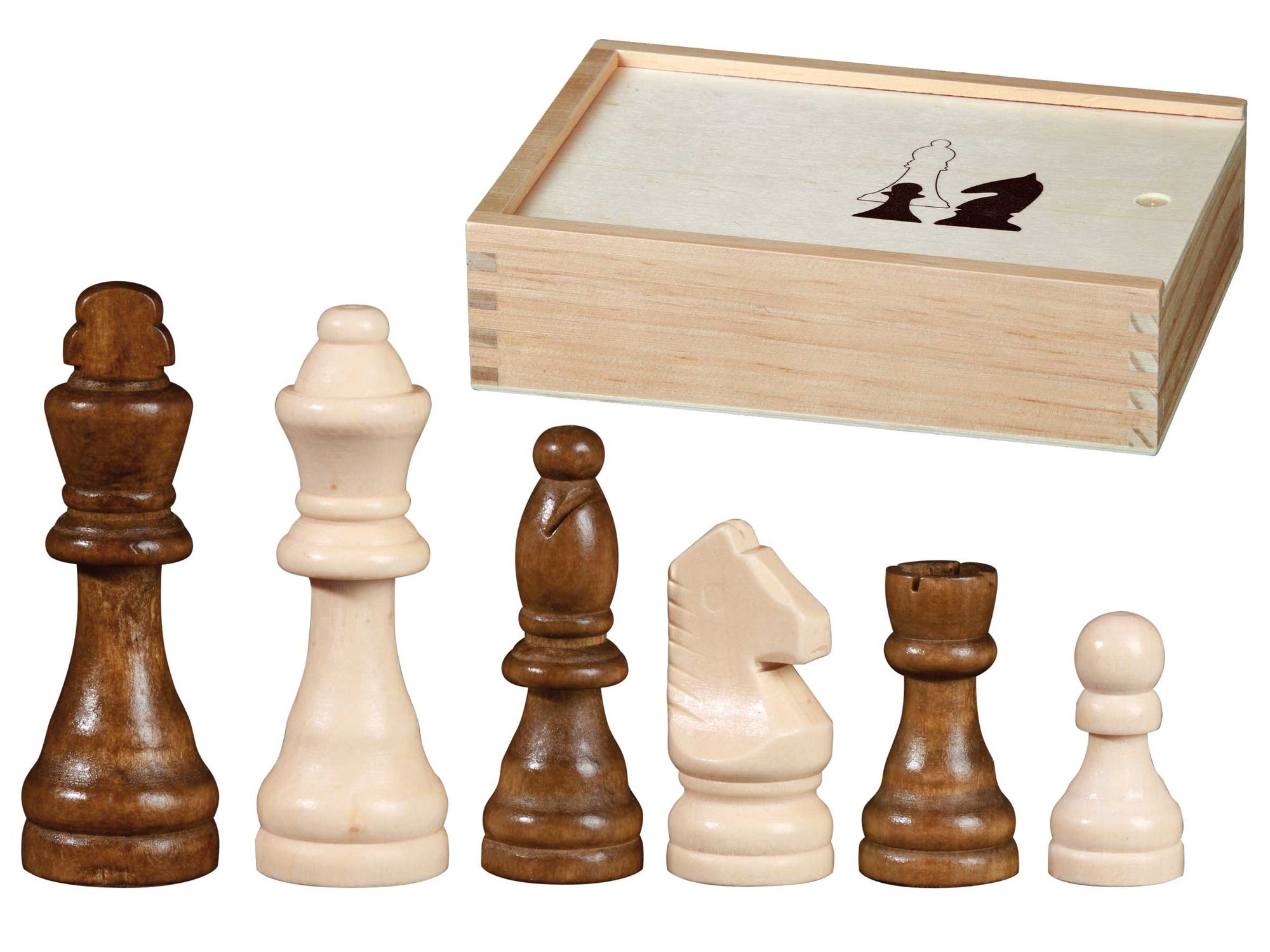 32PCS Holz Internationalen Schach Stück Set König Höhe 70mm