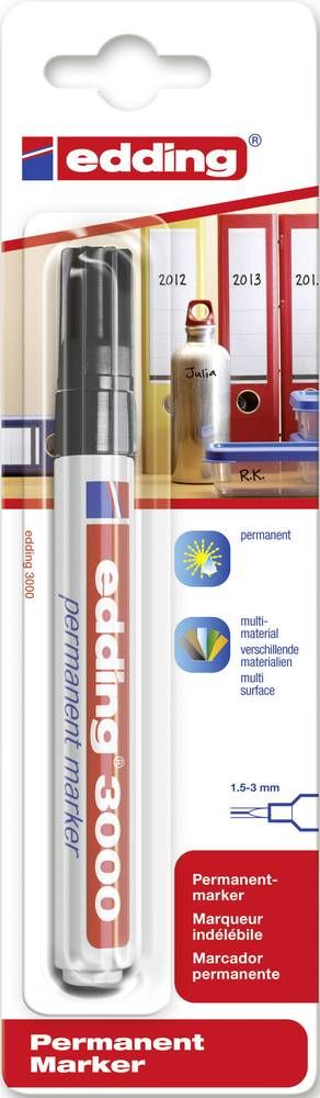 Edding Permanentmarker 4 3000 4 1001 Marqueur Permanent Noir Resiste A Leau Oui 97098847