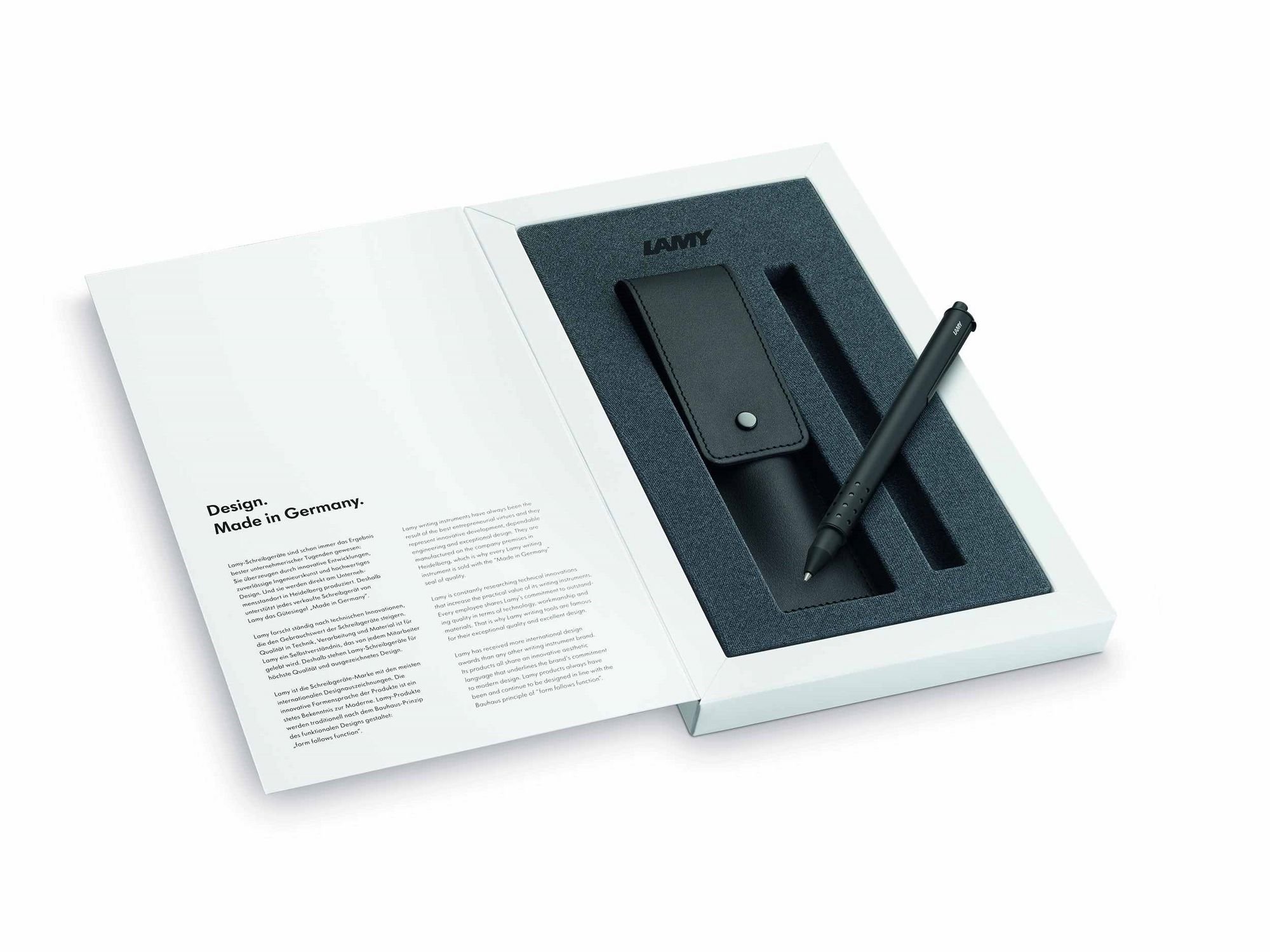LAMY Tintenroller swift matt black B Set Lederetui